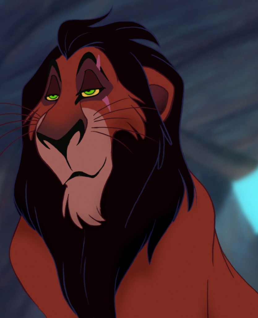 Scar from the animated film, The Lion King. A common depiction of the Queer-coded Villain tropes.